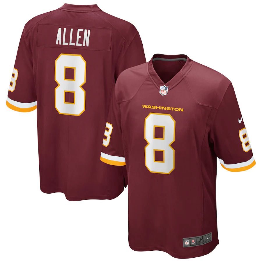 Men Washington Redskins #8 Kyle Allen Nike Burgundy Game Player NFL Jersey